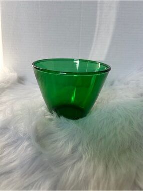 Vintage Anchor Hocking Forest Green Spash Glass Bowl